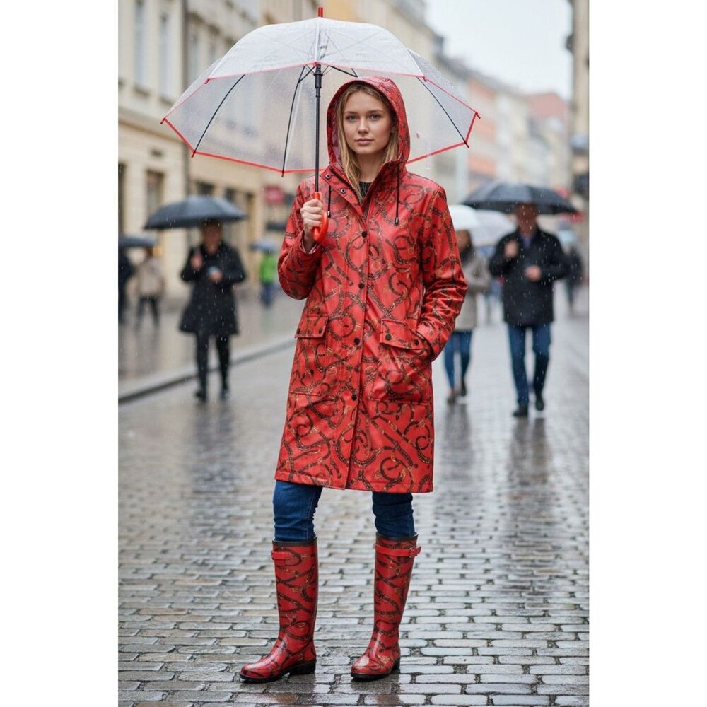 Lauren Ralph Lauren Rain Boots Women's 7 B Rossalyn II Multicolor PVC Knee-High